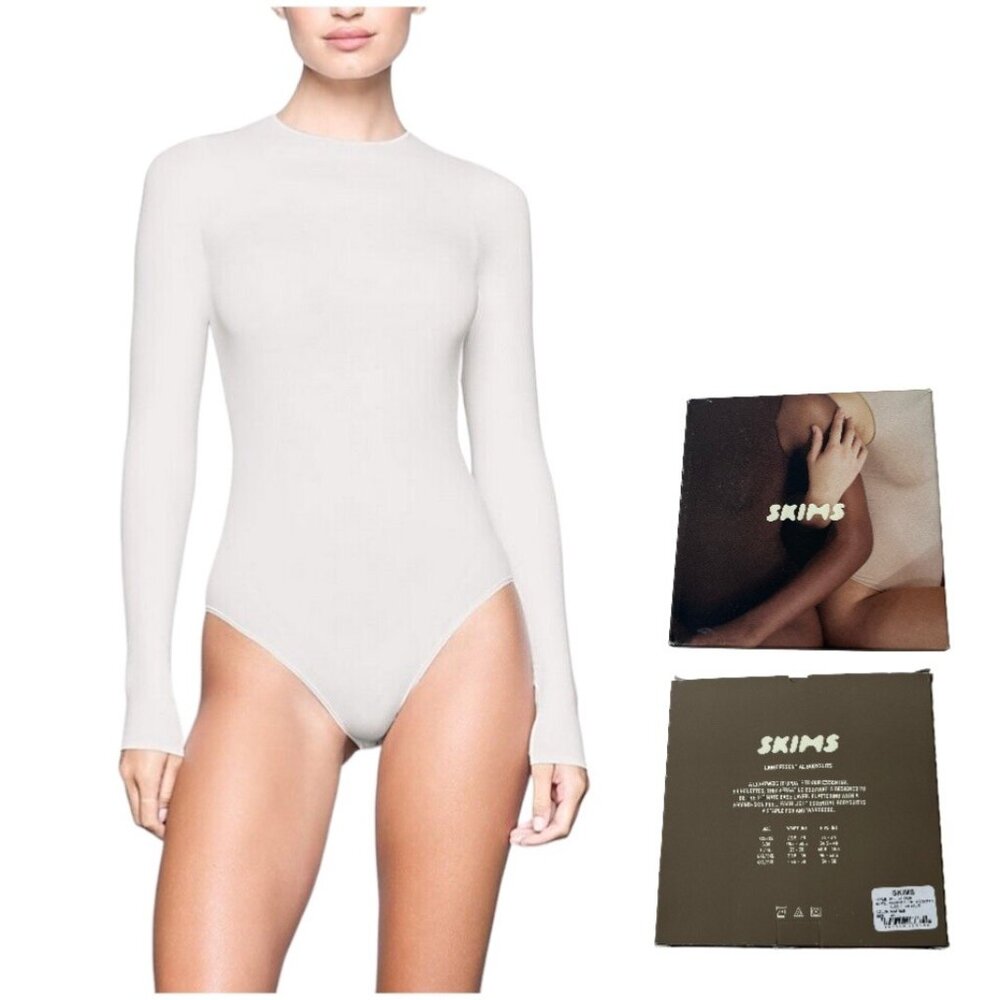 SKIMS Light Essential Dolman Sleeve Bodysuit Marble Womens 4X